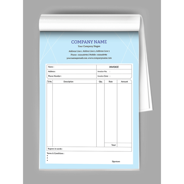 Professional Bill Book Design