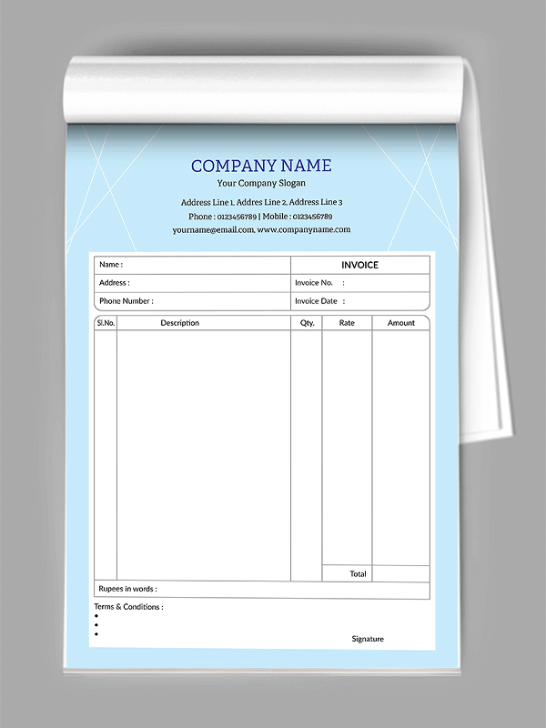 Professional Bill Book Design