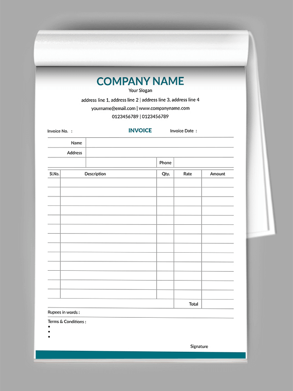 Doctors Bill Book Design