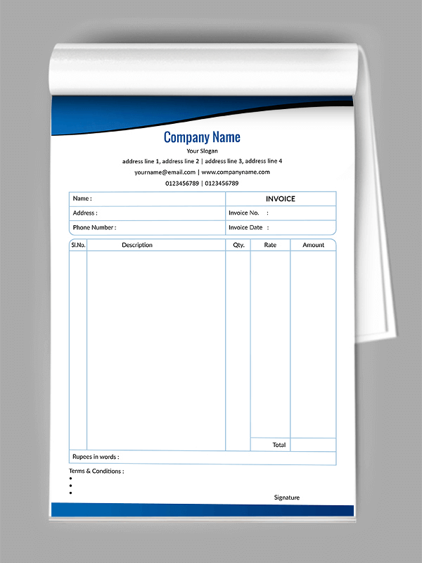Professional Bill Book Design