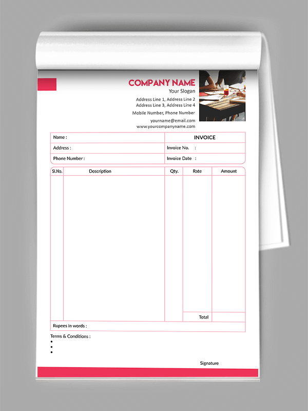 Consultancy  Bill Book Design