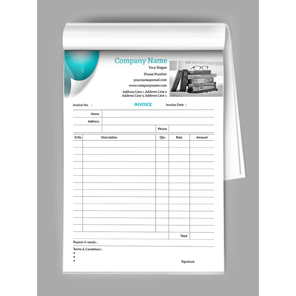 Book Shop Bill Book Design