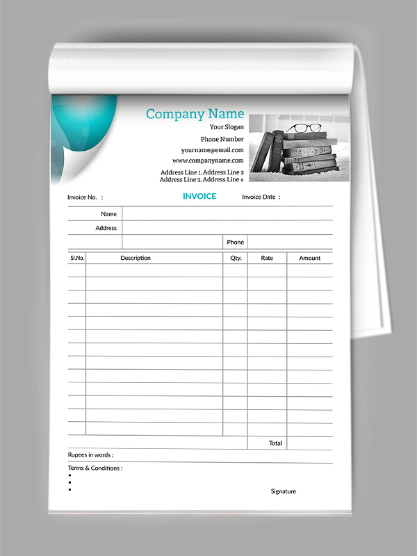Book Shop Bill Book Design