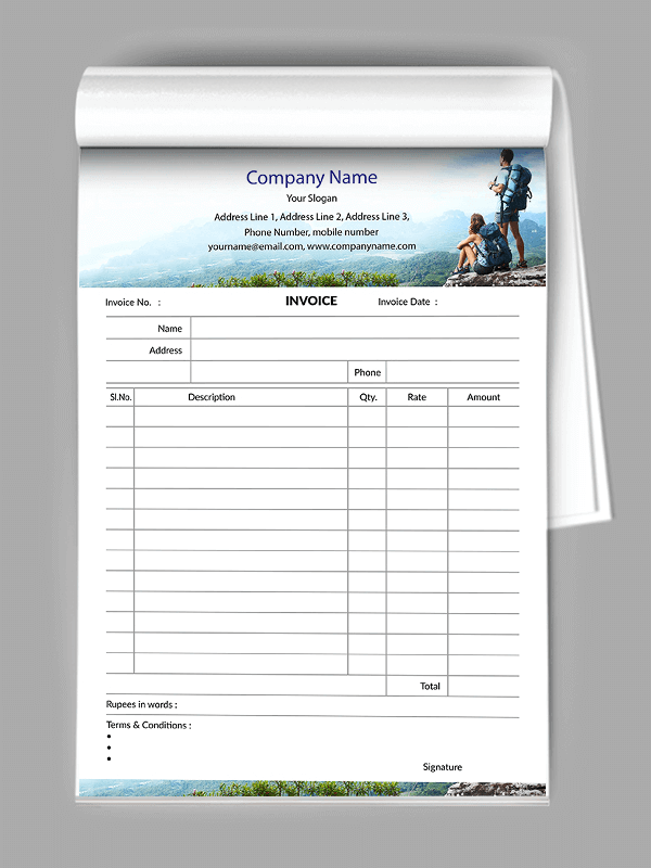 Photography Bill Book Design