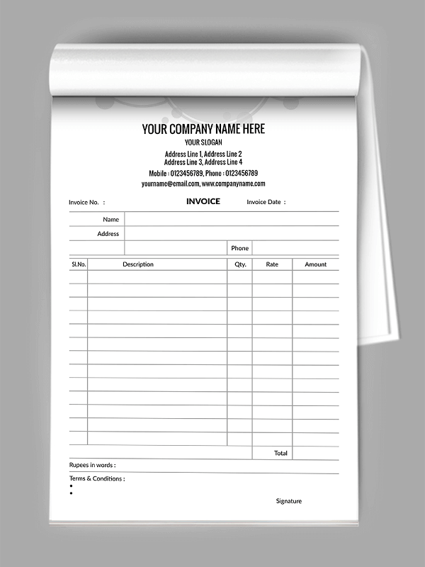 Doctors Bill Book Design