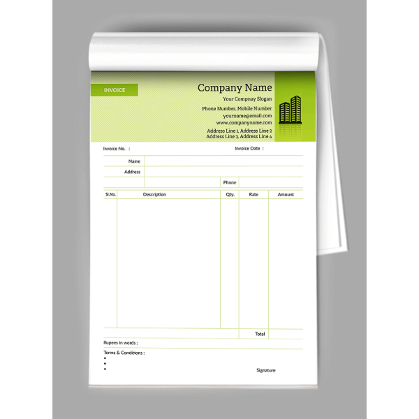 Construction  Bill Book Design