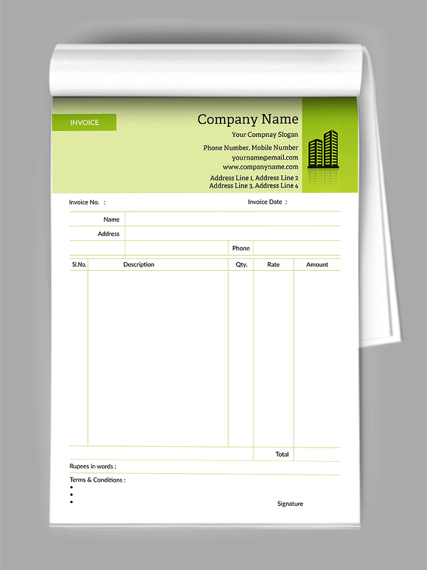 Construction  Bill Book Design