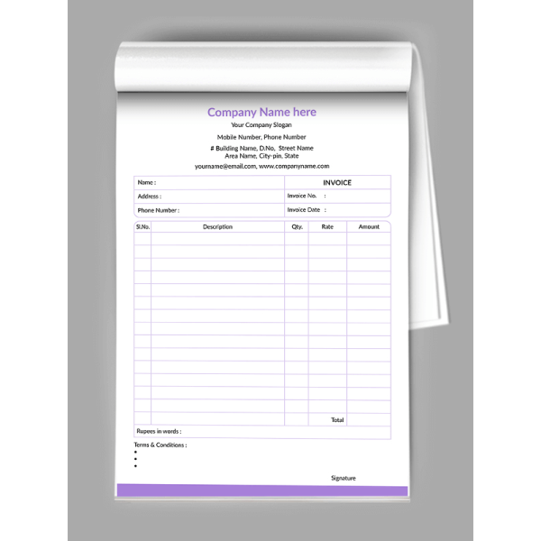 Professional Bill Book Design