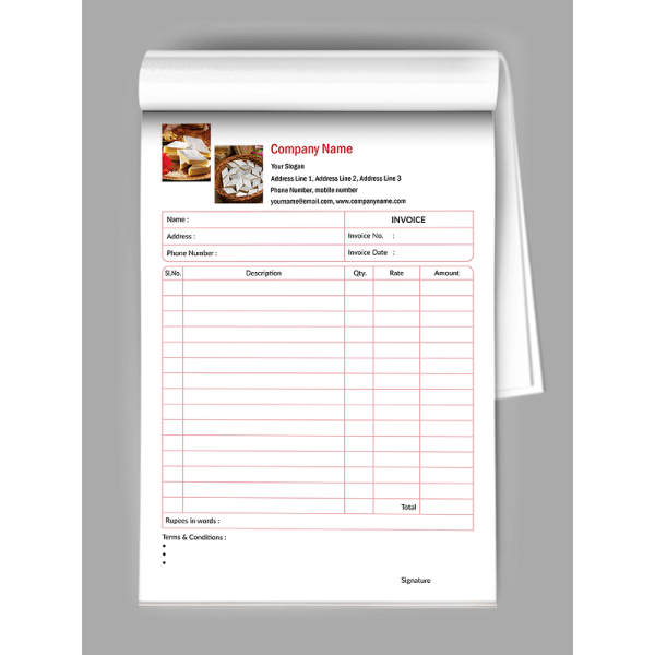 Sweet Shop Bill Book Design