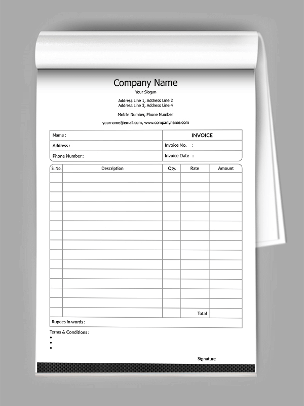 Premium  Bill Book Design