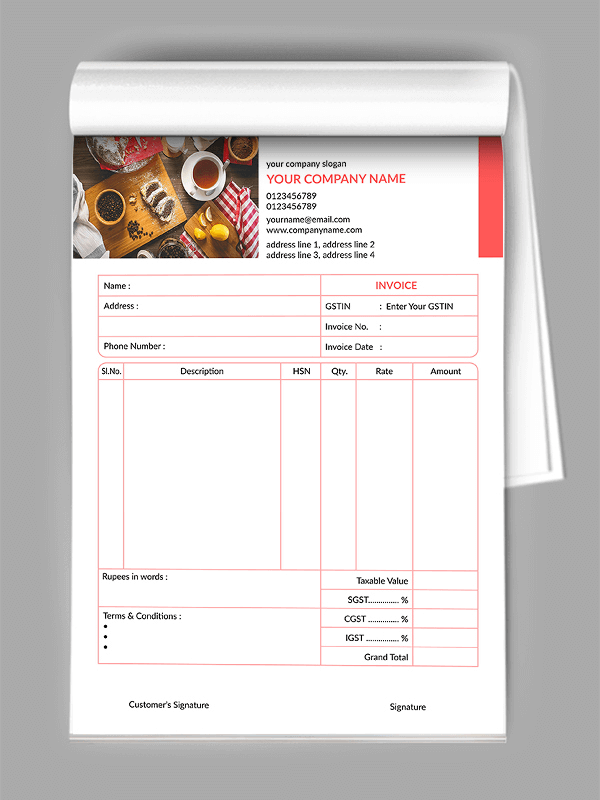 Bakery Bill Book