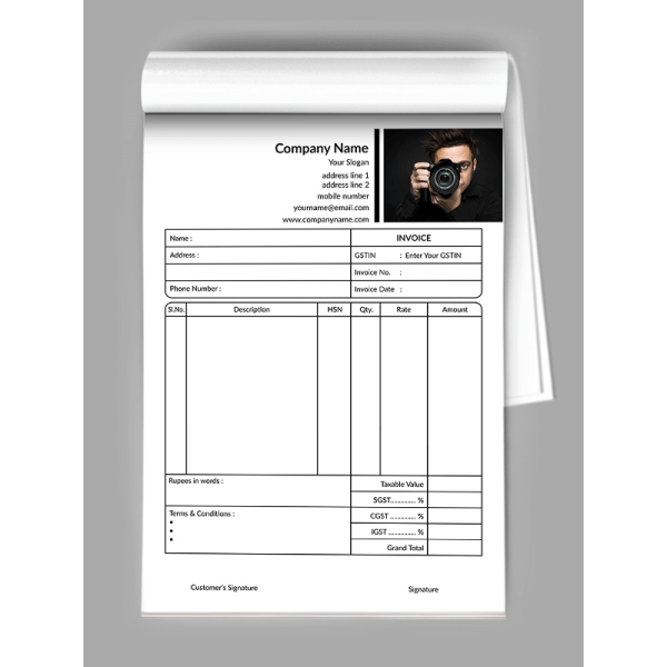 Photography Bill Book