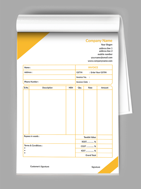 Consultancy Bill Book
