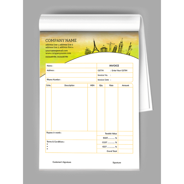 Travel Bill Book