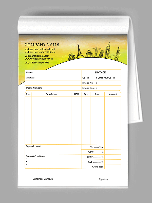 Travel Bill Book