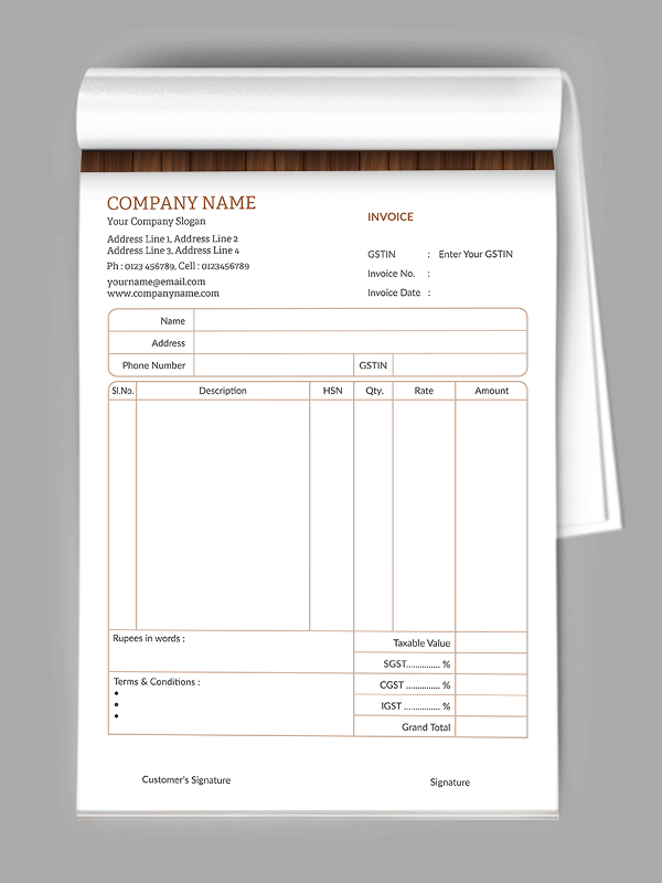Carpenter Bill Book