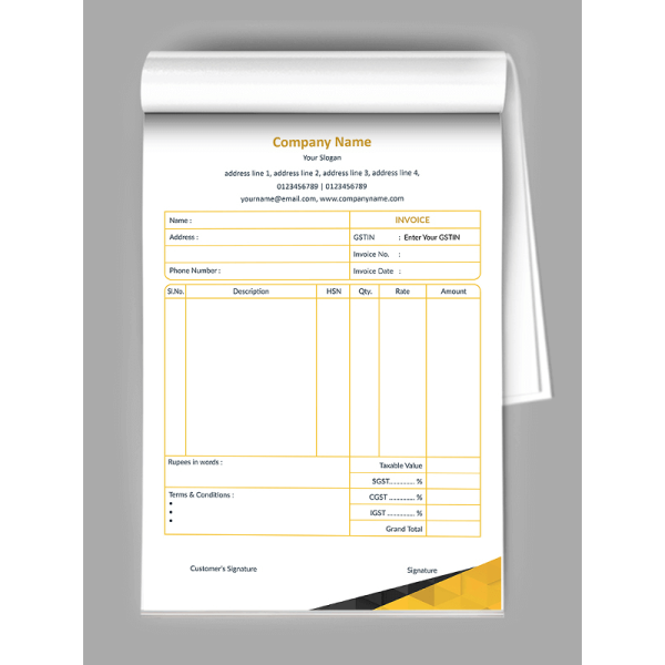 Pattern Bill Book