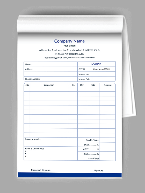 Dark Blue Bill Book