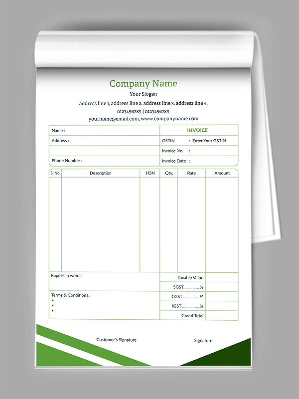 Green Bill Book