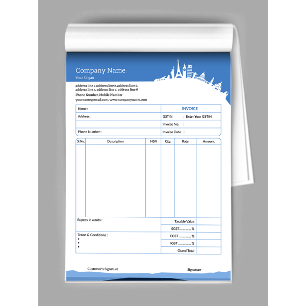Travel Agency Bill Book