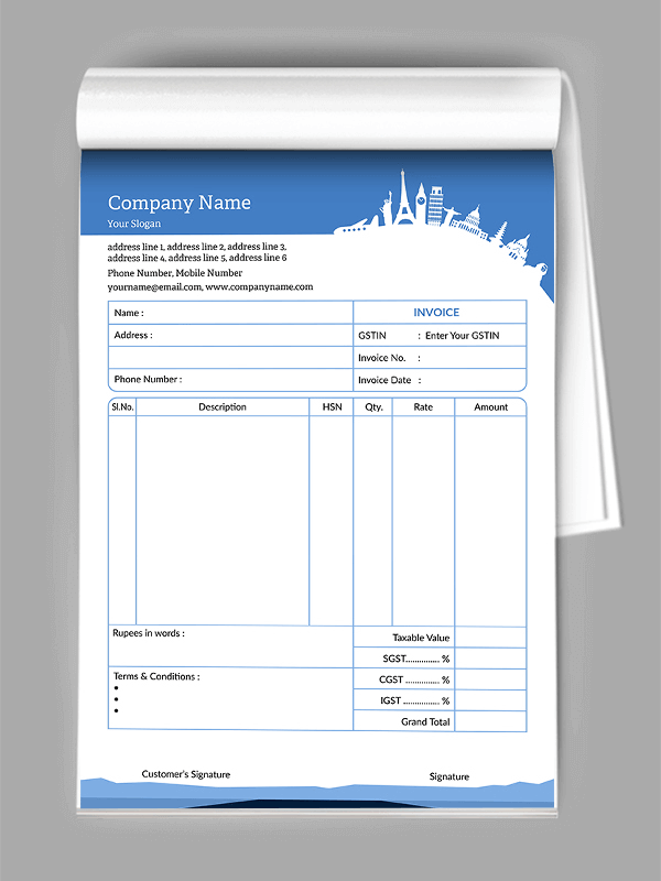 Travel Agency Bill Book