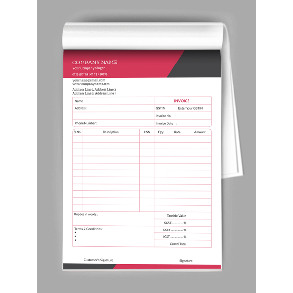 Custom Bill Book