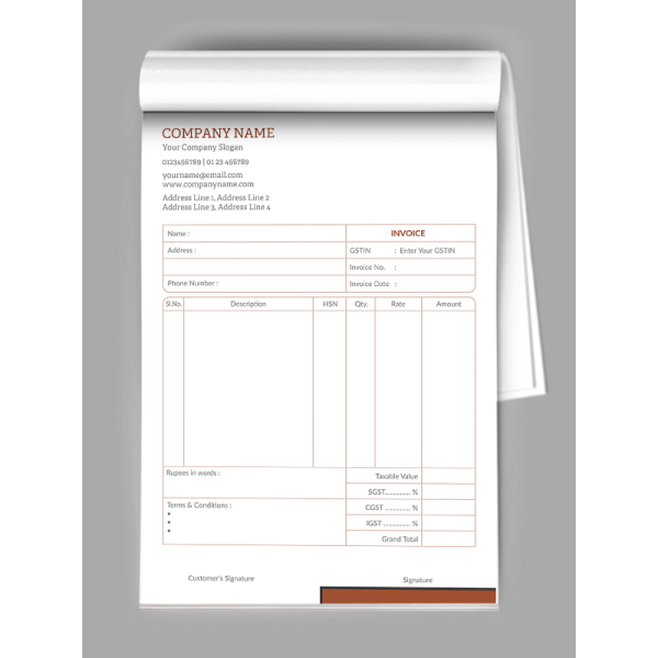 personalized Bill Book