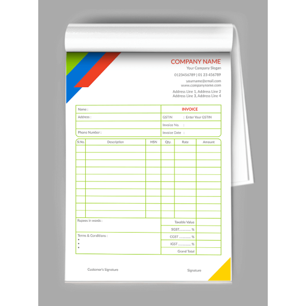 Colorful Bill Book