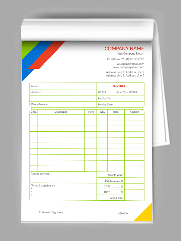 Colorful Bill Book