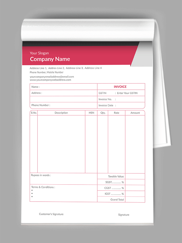 Pink And Grey  Bill Book