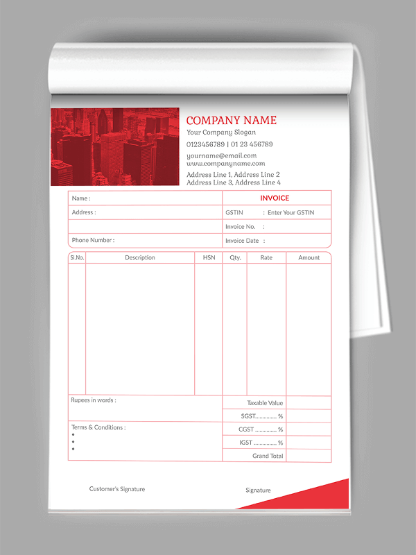 Red And White Bill Book
