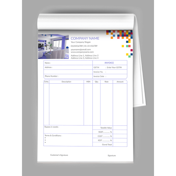 Coloful Pattern Bill Book