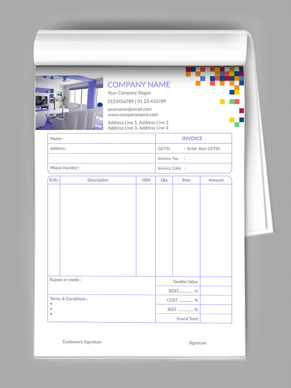 Coloful Pattern Bill Book