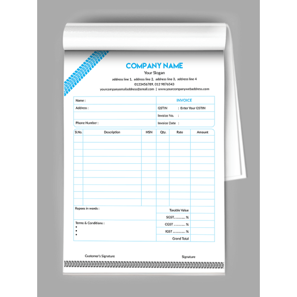 Tyre Dealers Bill Book