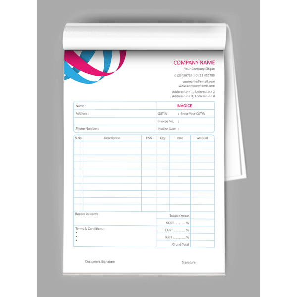 Fitness Center Bill Book