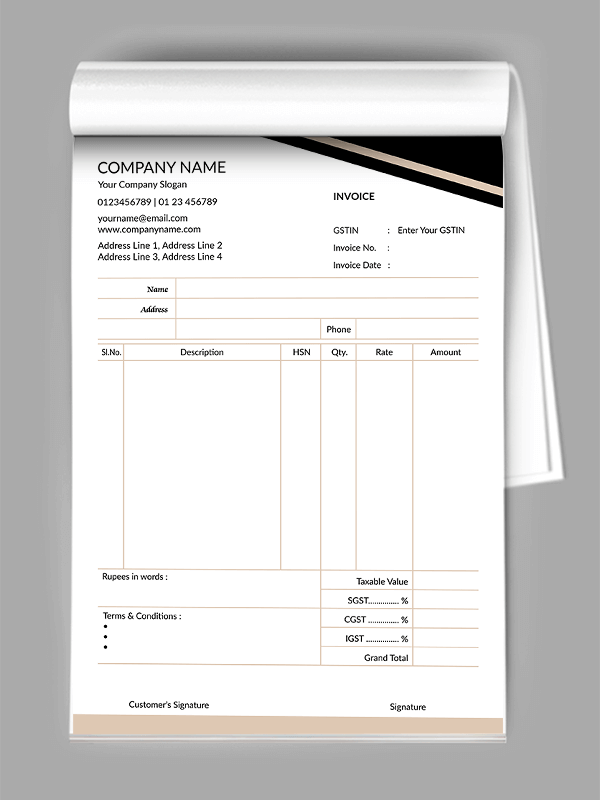 Contractor Bill Book