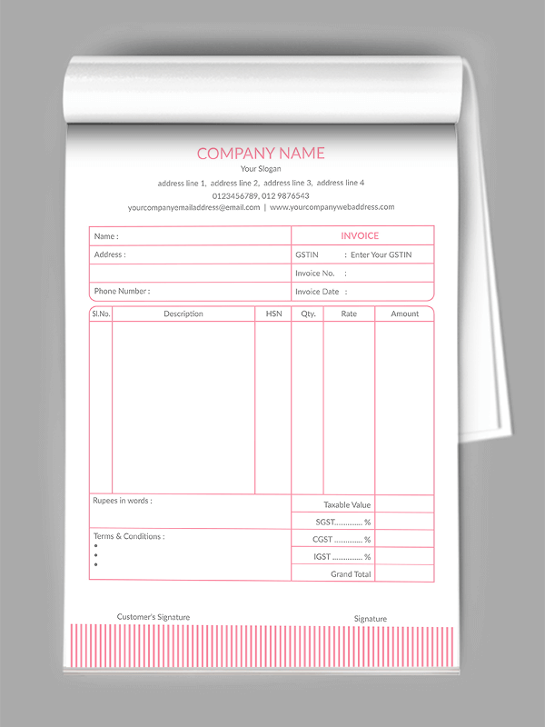 Pink Stripes Bill Book