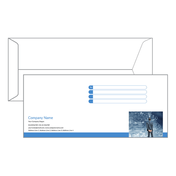 Blue And White Envelope