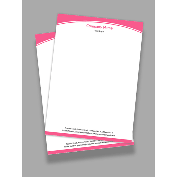 Premium Pink Color Letterhead Design