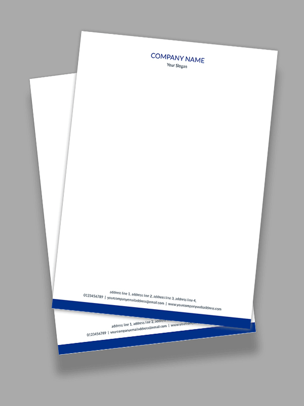 Dark Blue Letterhead