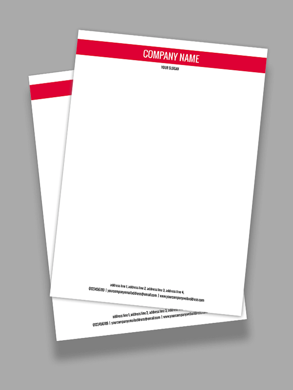 Red And White Letterhead
