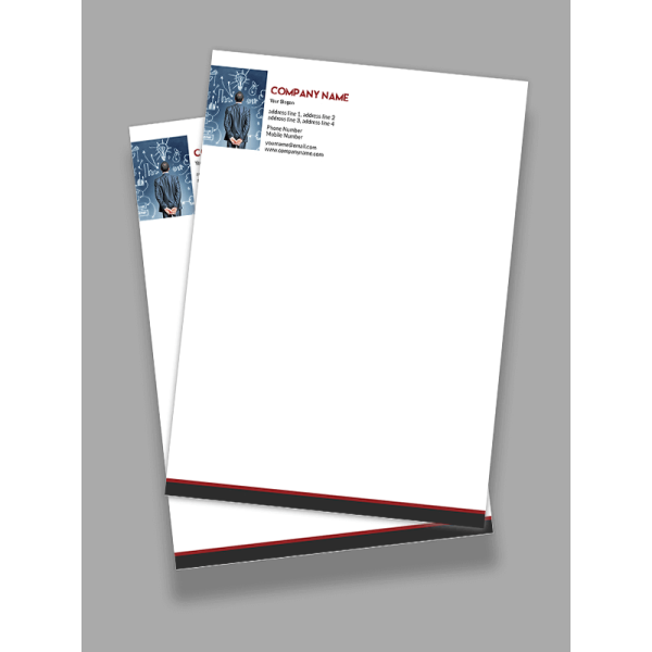 Red And Grey Letterhead