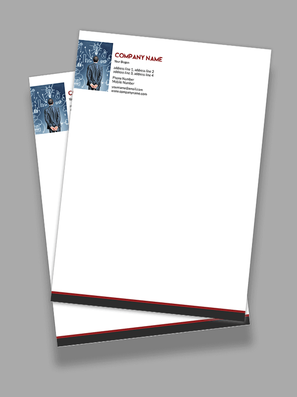 Red And Grey Letterhead