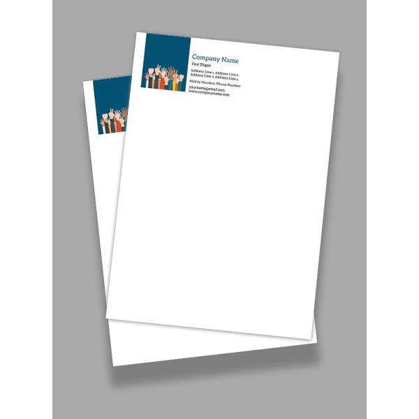 Blue and White Letterhead