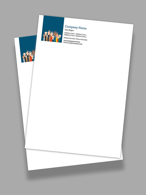 Blue and White Letterhead