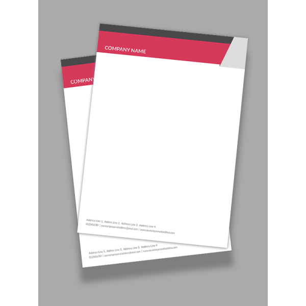 Pink And Grey  Letterhead