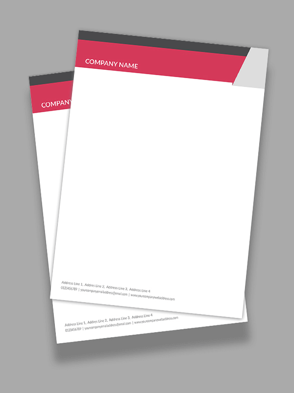 Pink And Grey  Letterhead