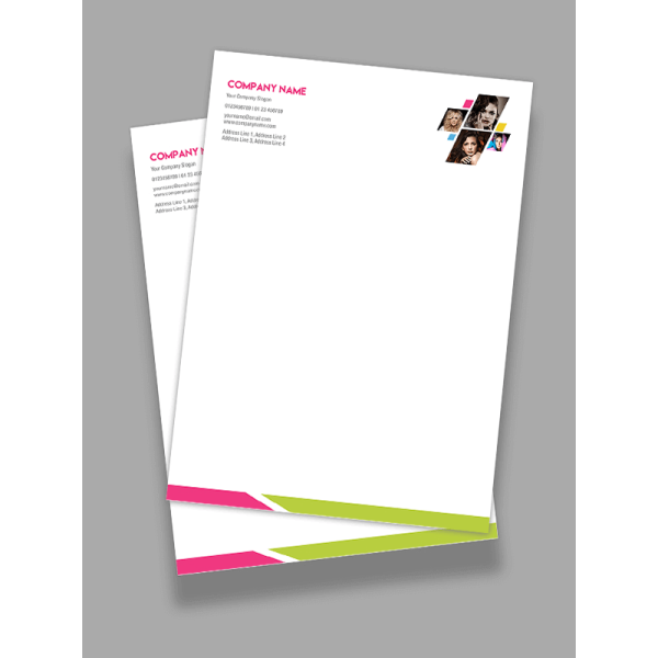 Pink Aand Green Letterhead