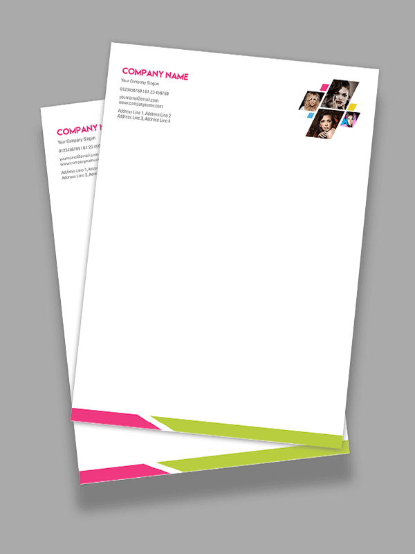 Pink Aand Green Letterhead
