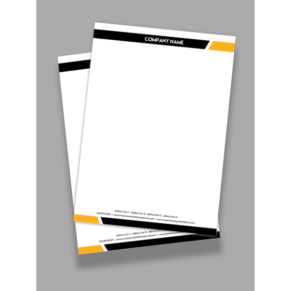 Black And Yellow Letterhead